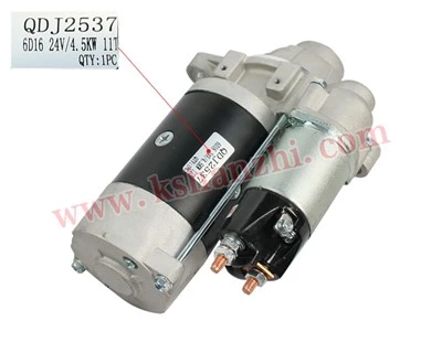 Phụ tùng xe nâng QDJ2537, Bộ khởi động động cơ 24V/4.5KW cho 6D16 (6D16QDJ)
